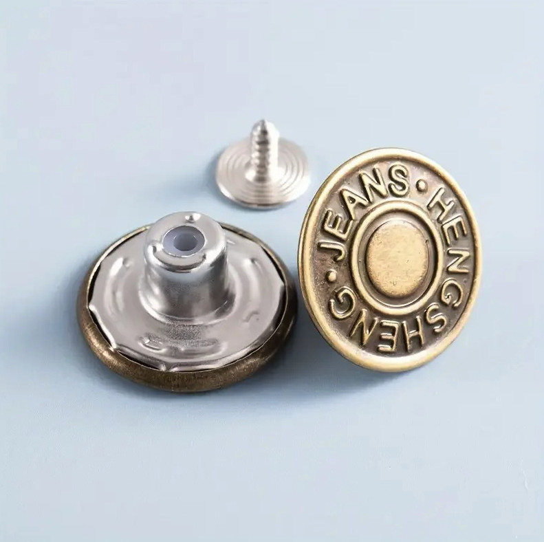 10pcs Adjustable No Sew Jeans Buttons Metal Snap Fastener Set – NEW