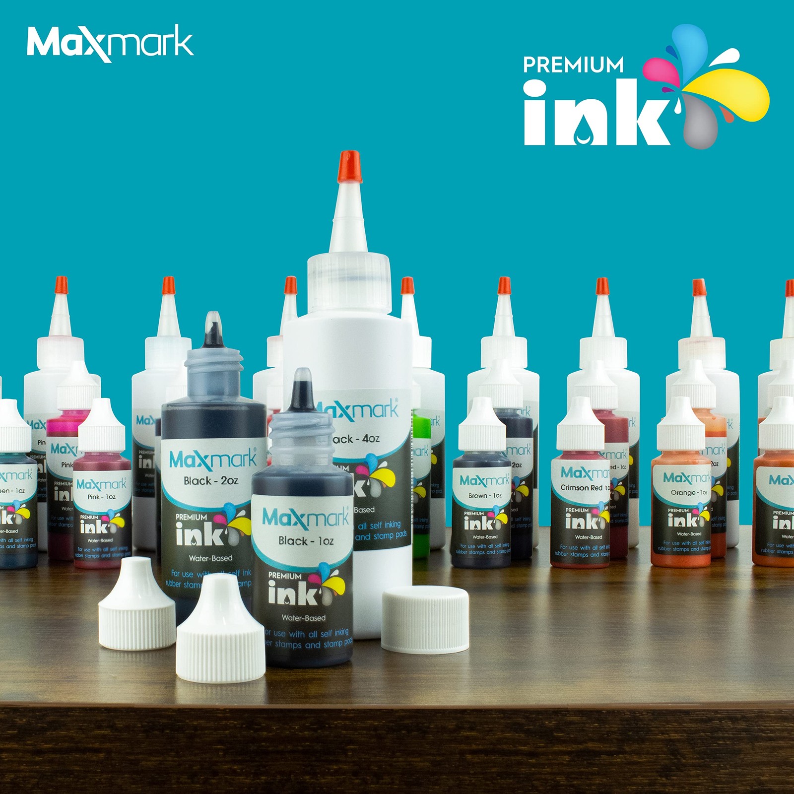 Premium Black Refill Ink Control Tip Bottle SelfInking Stamps Office 4 oz