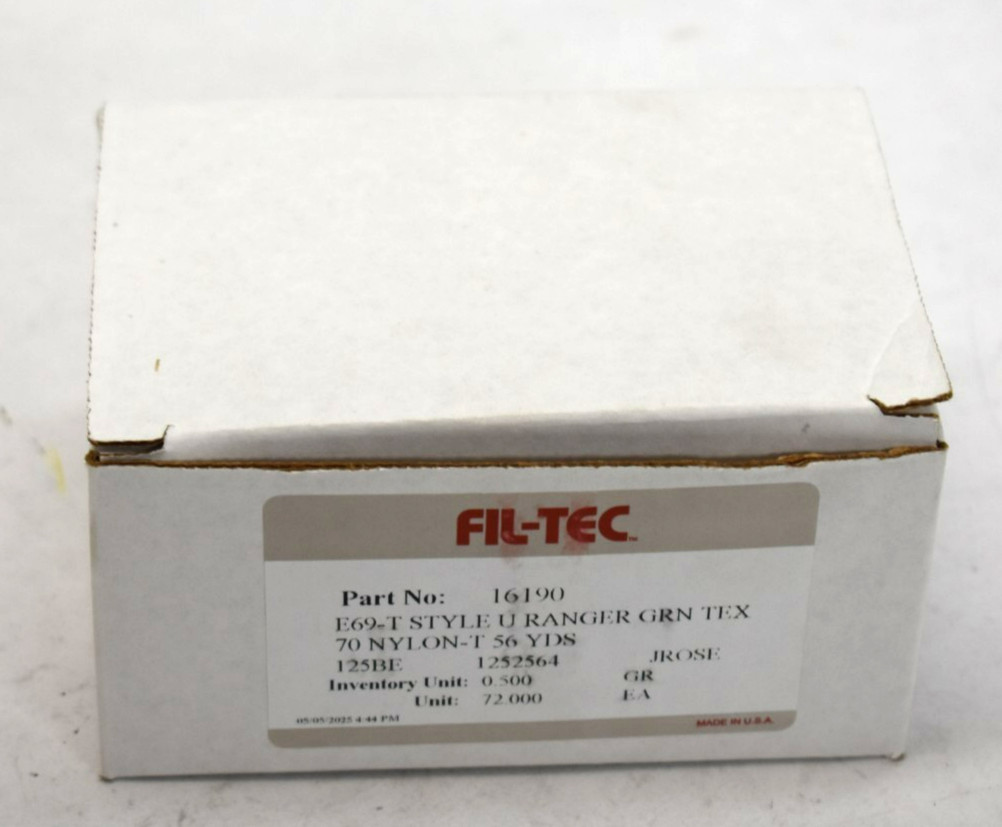 Fil-Tec E67-T Style U Ranger GRN Tex 70 Nylon-T 56 yds 125BE 16190 72 Pack