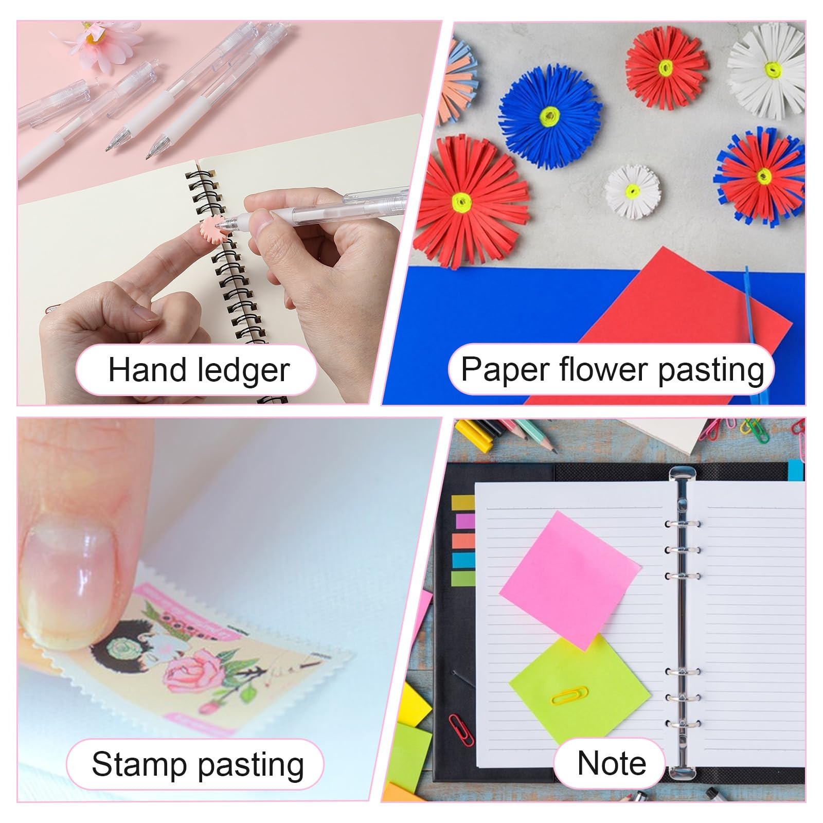 6Pcs Fine Tip Glue Pens with 6 Refills, Quick Dry Roller Glue Pens Apply Glue…