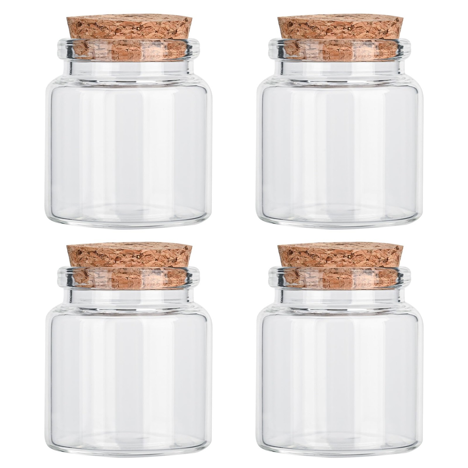 4PCS 50ml Small Empty Glass Bottle with Cork Stopper Storage,Small Glass Bott…