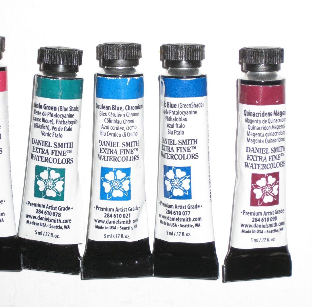 8 Lot Daniel Smith Extra Fine Artist Watercolor paint 5ml tubes ~Free Ship