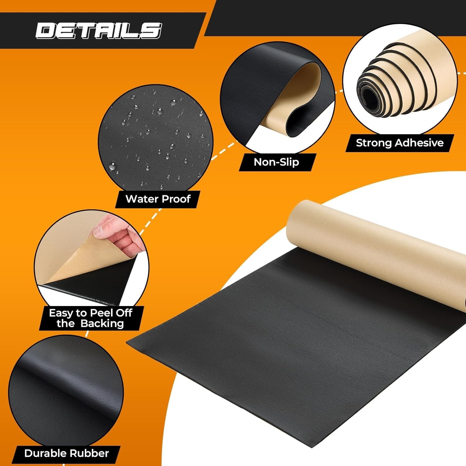 Versatile 1/8” Thick Neoprene Foam Sheet with Adhesive, Ideal for DIY & Crafts