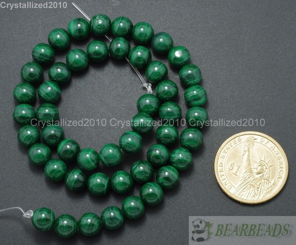 Grade AAA Natural Malachite Gemstone Round Beads 4mm 6mm 8mm 10mm 12mm 15.5″