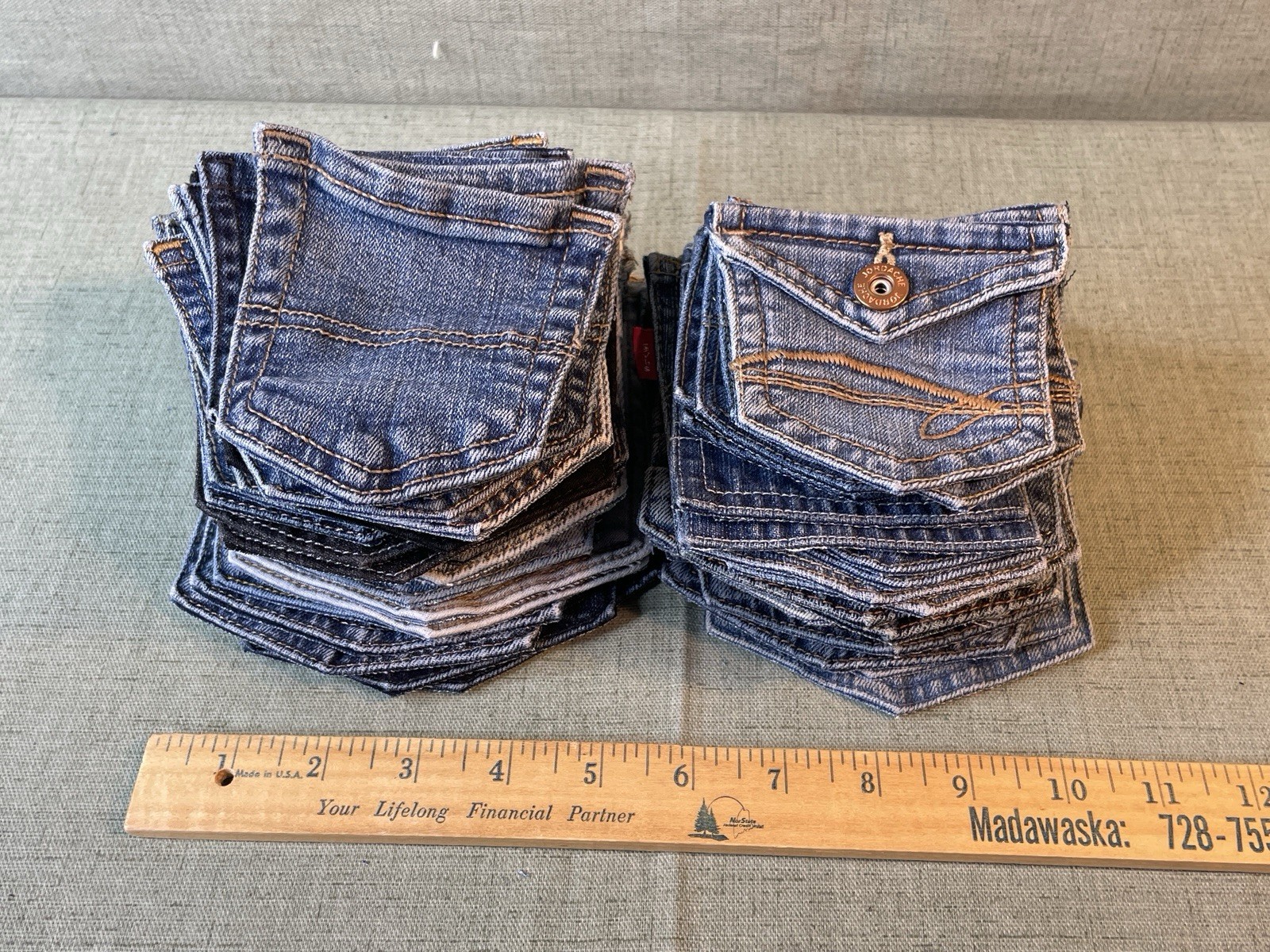 30 Pair Back Pockets Denim Jean for Quilting Crafts Sew Mixed Sizes 4″ to 6″