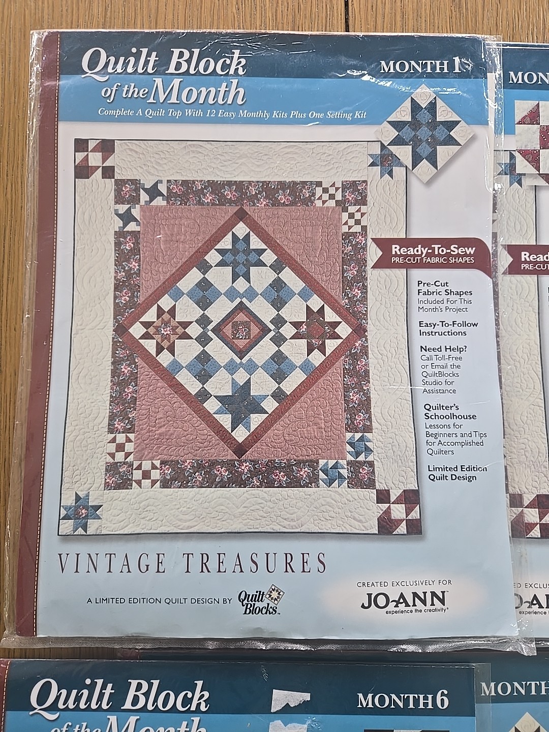 Joann Fabrics Quilt Blocks Quilt Of The Month Vintage Treasures Blocks 1-12