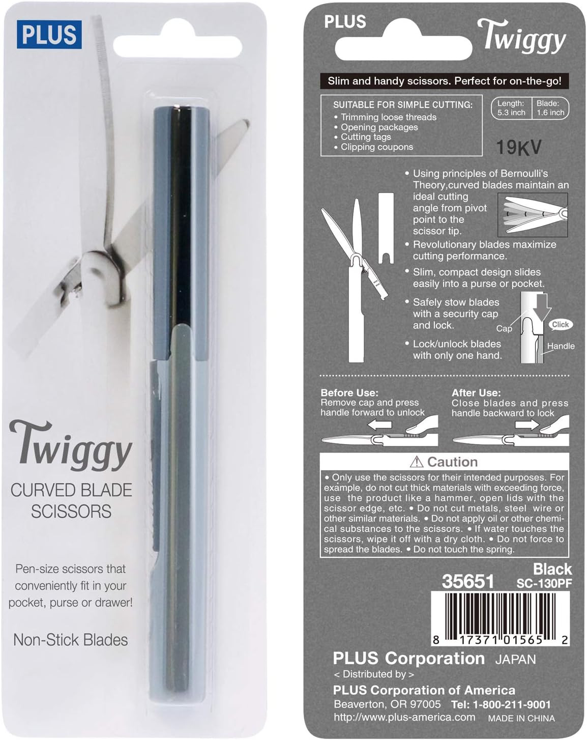 Pen Style Non-Stick Compact TSA Twiggy Scissors with Cover – Pen-size Scissors