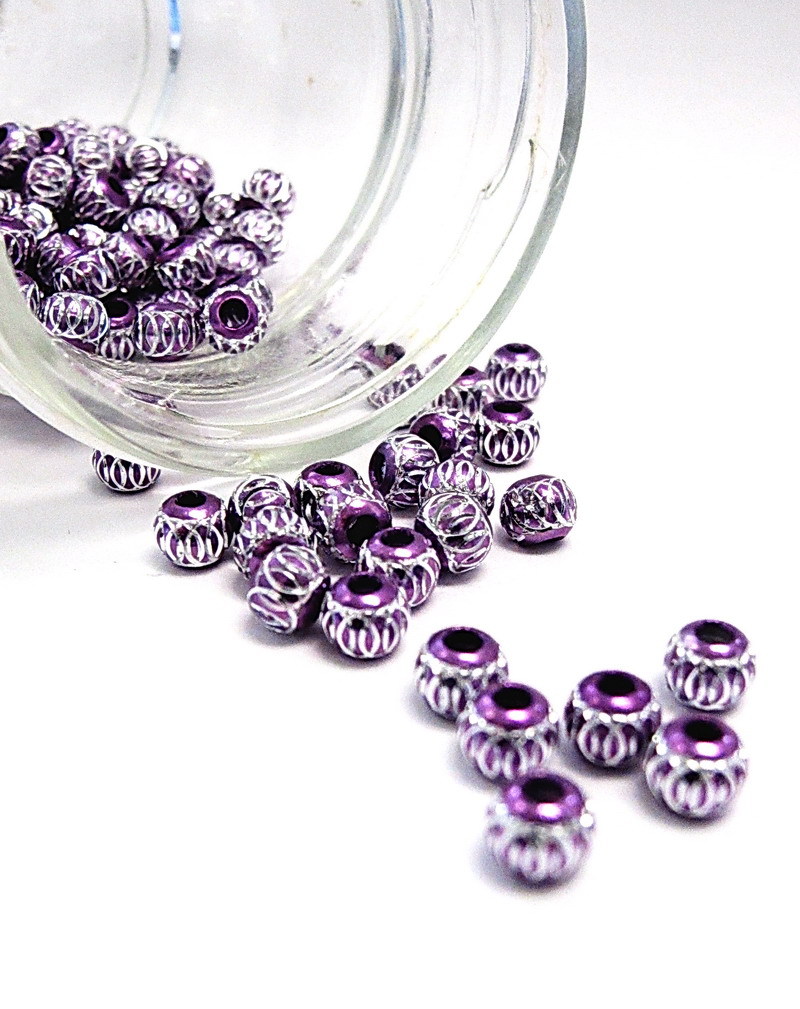 Aluminum Beads Bulk For Jewelry Making Silver Metal Beads Large Hole 200 pcs