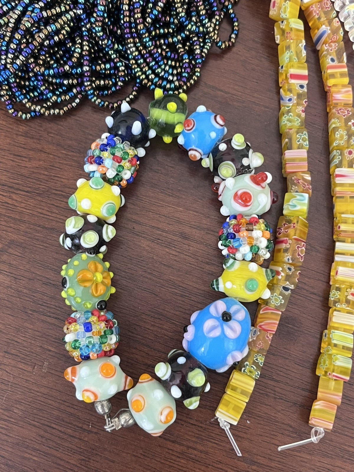 Lot of Beads for Craft – Glass, Millifiore, AB Luster, Lampwork