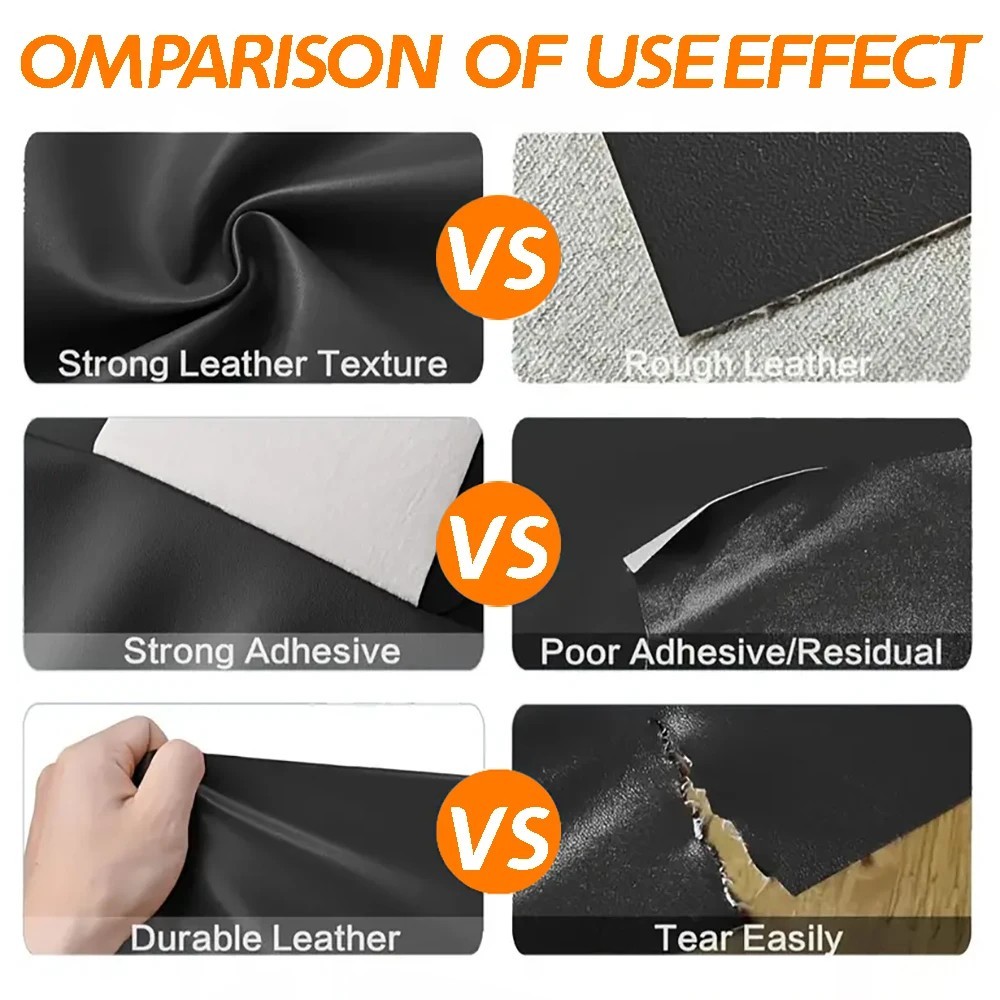 Self Adhesive PVC Leather 0.9mm Soft Repair Patch Sofa Chair DIY Craft Sheet
