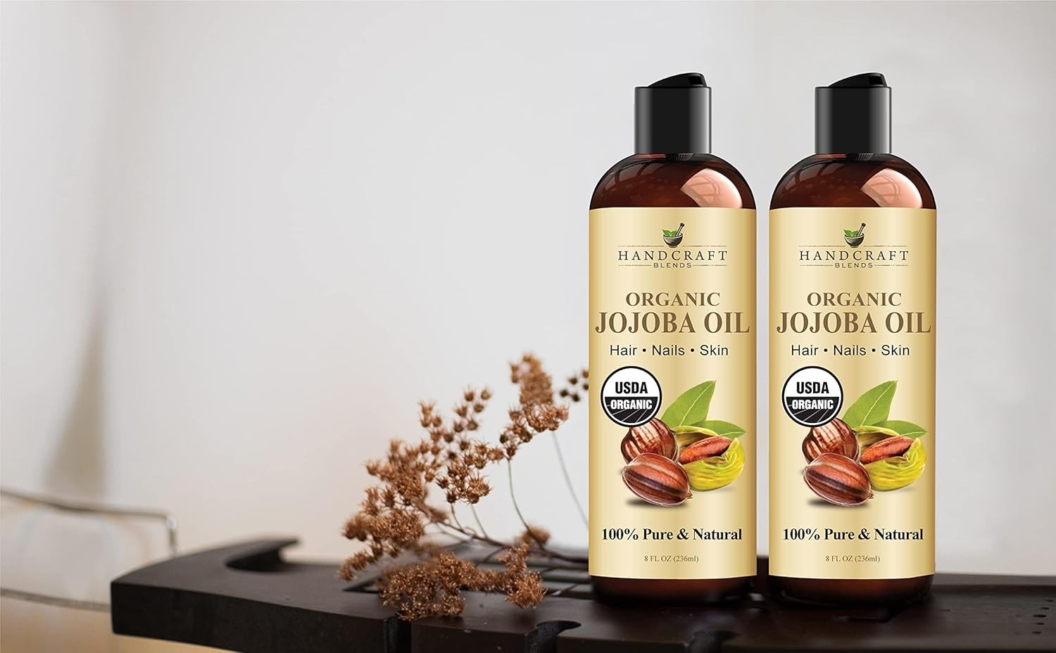 Handcraft Blends USDA Organic Jojoba Oil | Cold-Pressed | 8 Fl Oz | 100% Pure &