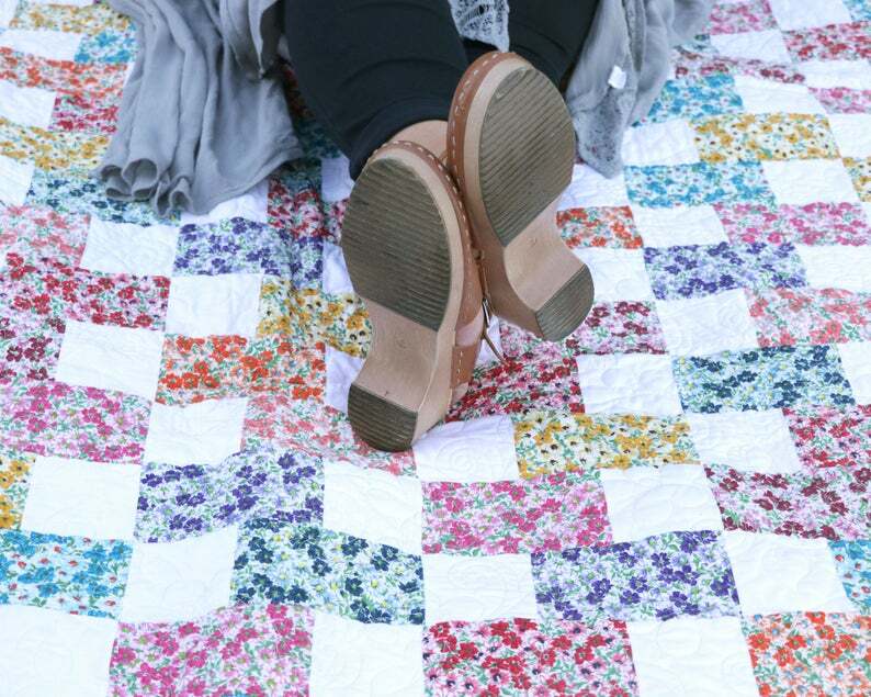 PRE-CUT Prairie Flowers Quilt Kit: Fabric, Pattern, Binding, Backing Included!