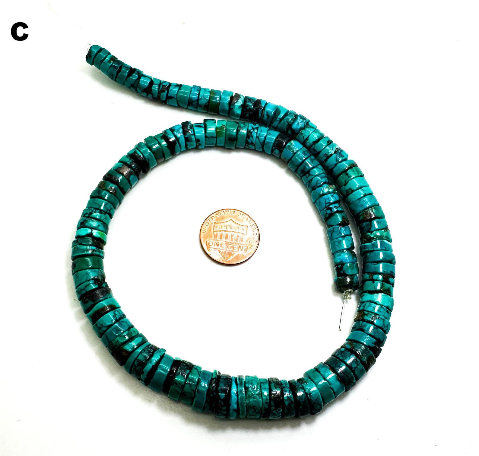 Genuine Blue Turquoise Smooth Flat Disc Hishi Graduated Gemstone Beads PGS280
