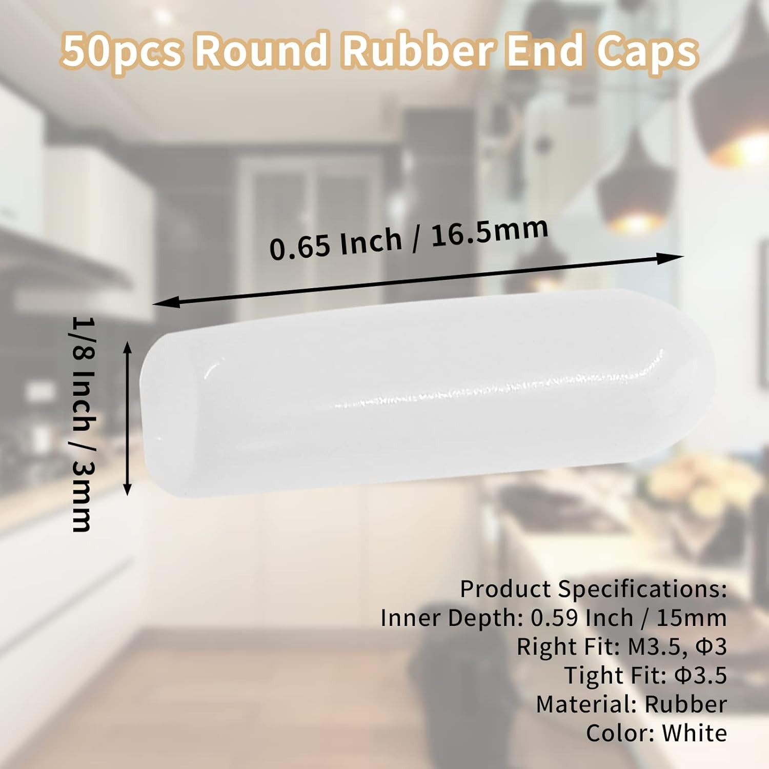 Flexible 50pcs Rubber End Caps – 1/8 Inch Protective Caps for Screws & Furniture