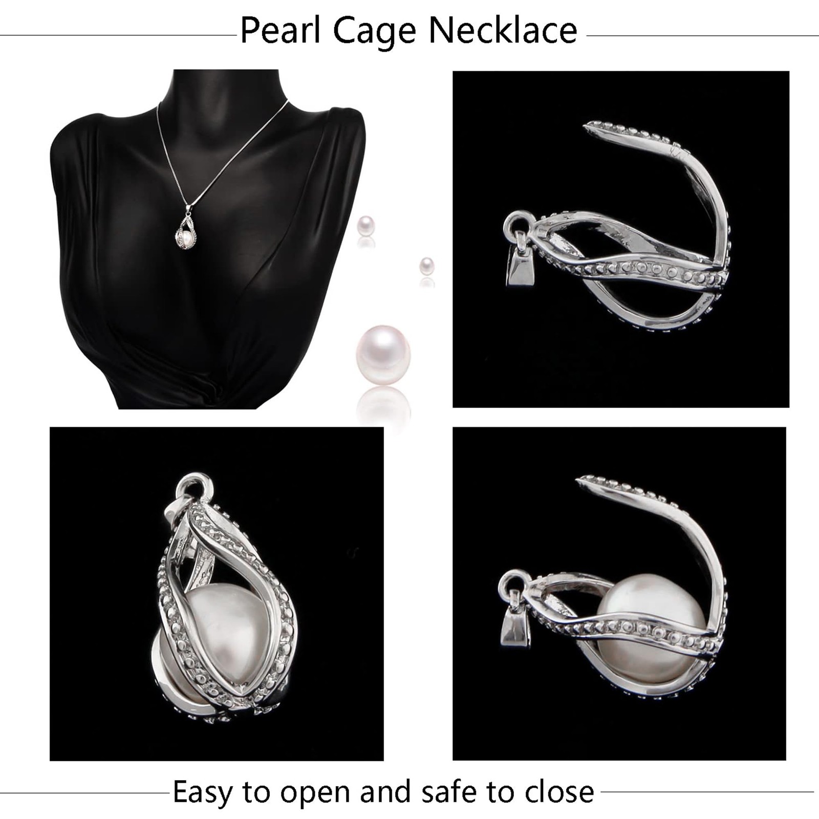 20/30pcs Pearl Bead Cage Pendant for Jewelry Making & Aromatherapy Lockets