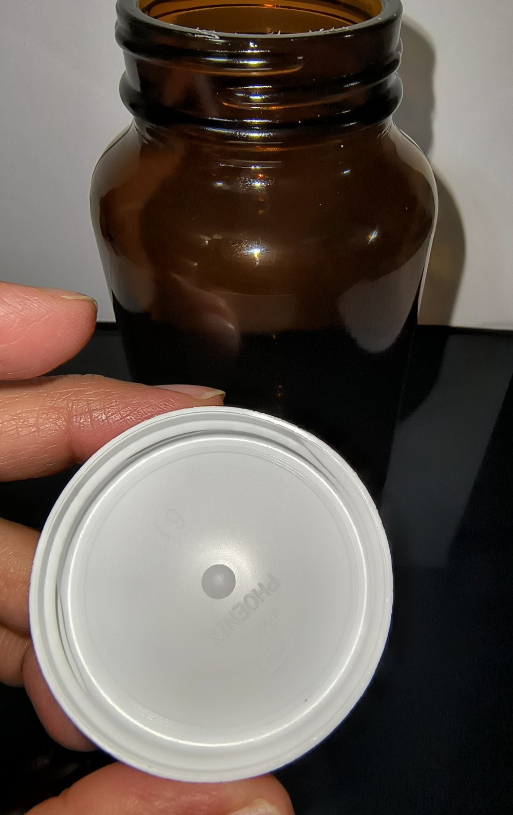 Set of 8 EMPTY Brown Amber Glass Bottles Storage Pills Supplement Modern