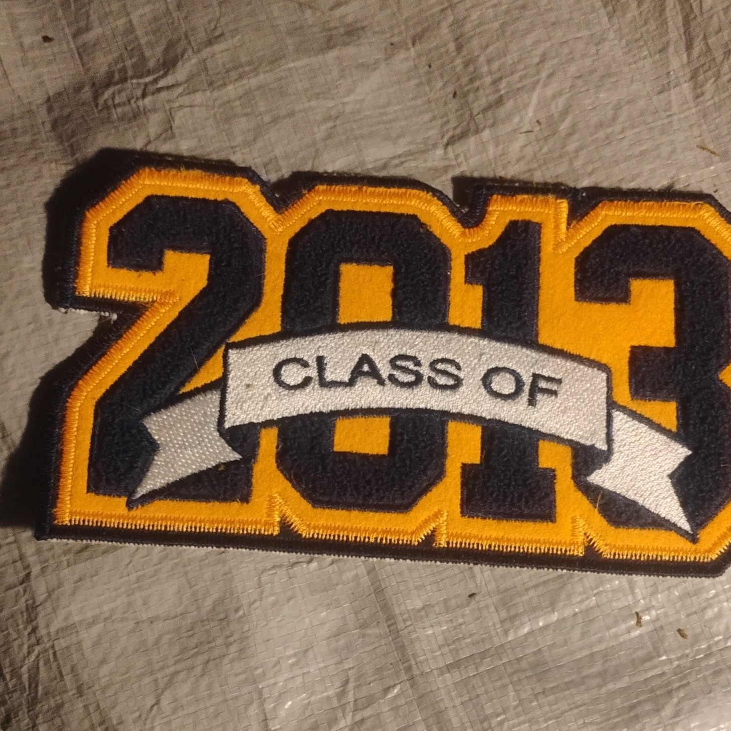 Class of 2013 School Embroidered Sew-On Patch, Black/Yellow/White, Single