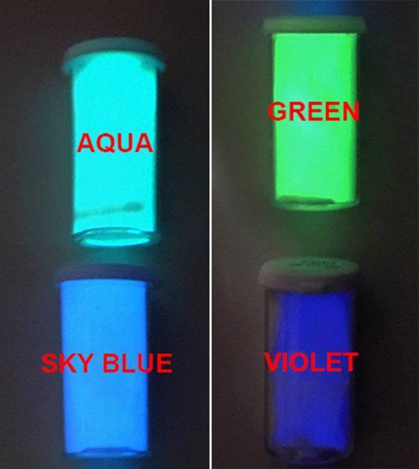 3 Ounce Glow-in-the-Dark Powder ~ Glow Pigment ~ Violet * Green * Blue * Aqua