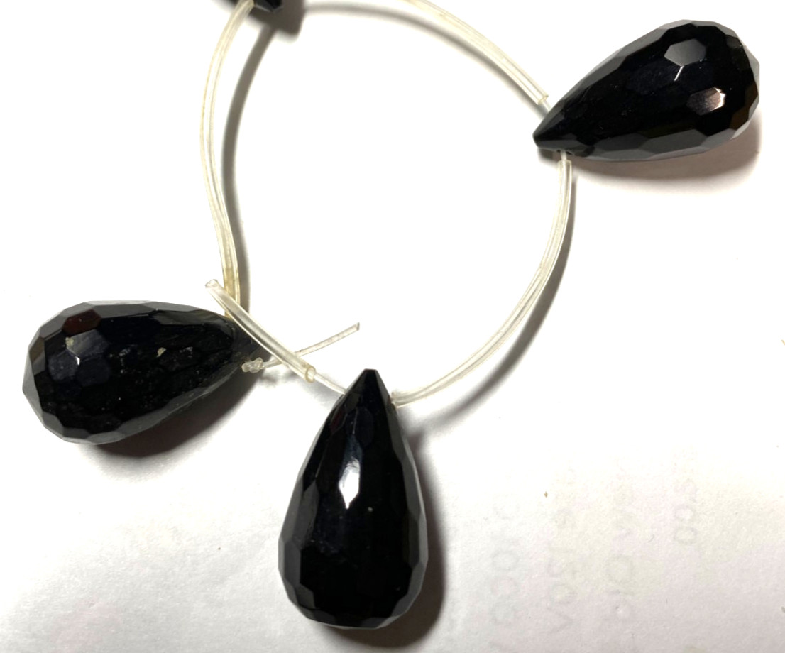 Faceted Briolette Teardrop beads 20mm to 30mm