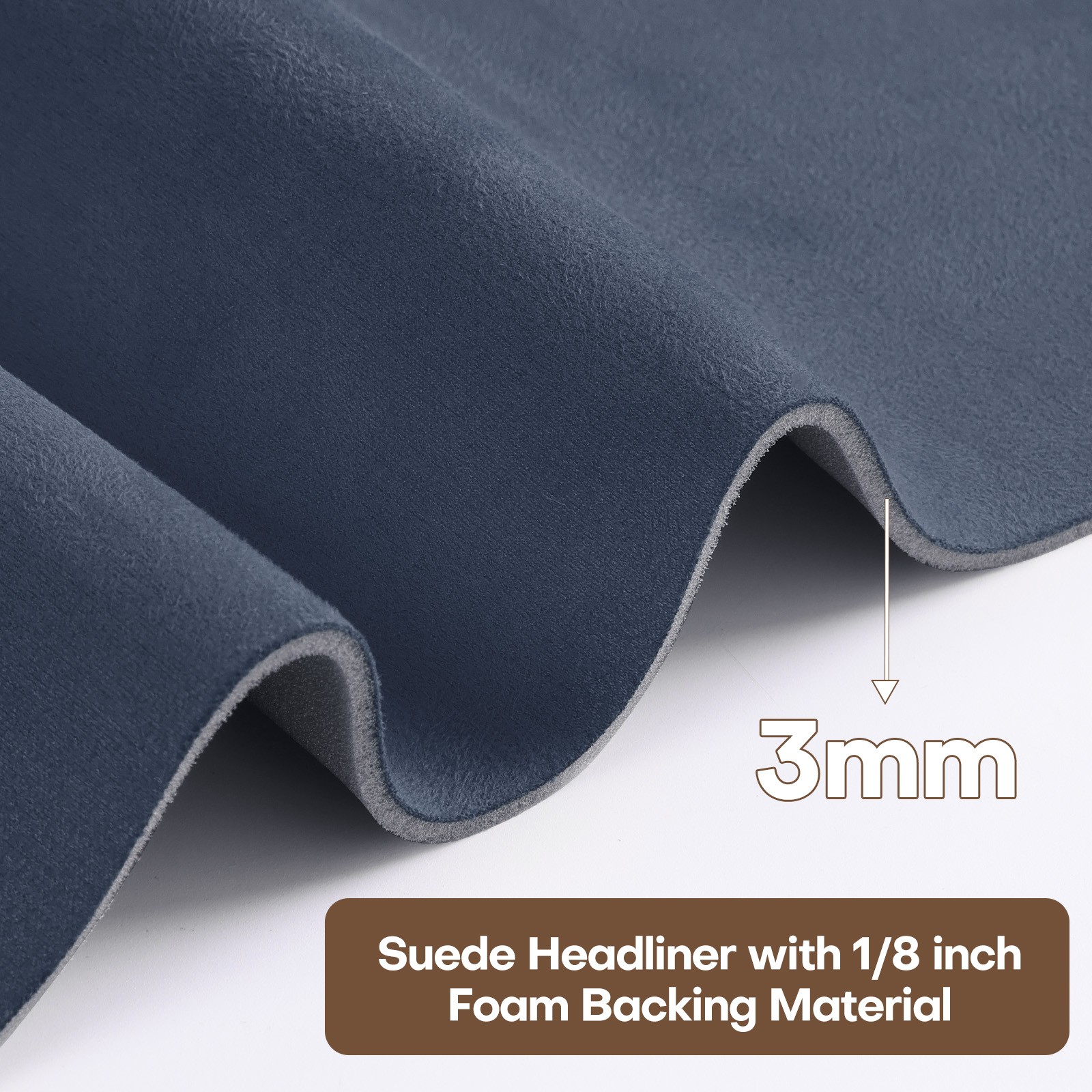 1/8″ Foam Backed Suede Headliner Fabric 60″W Car Roof Repair Upholstery Material
