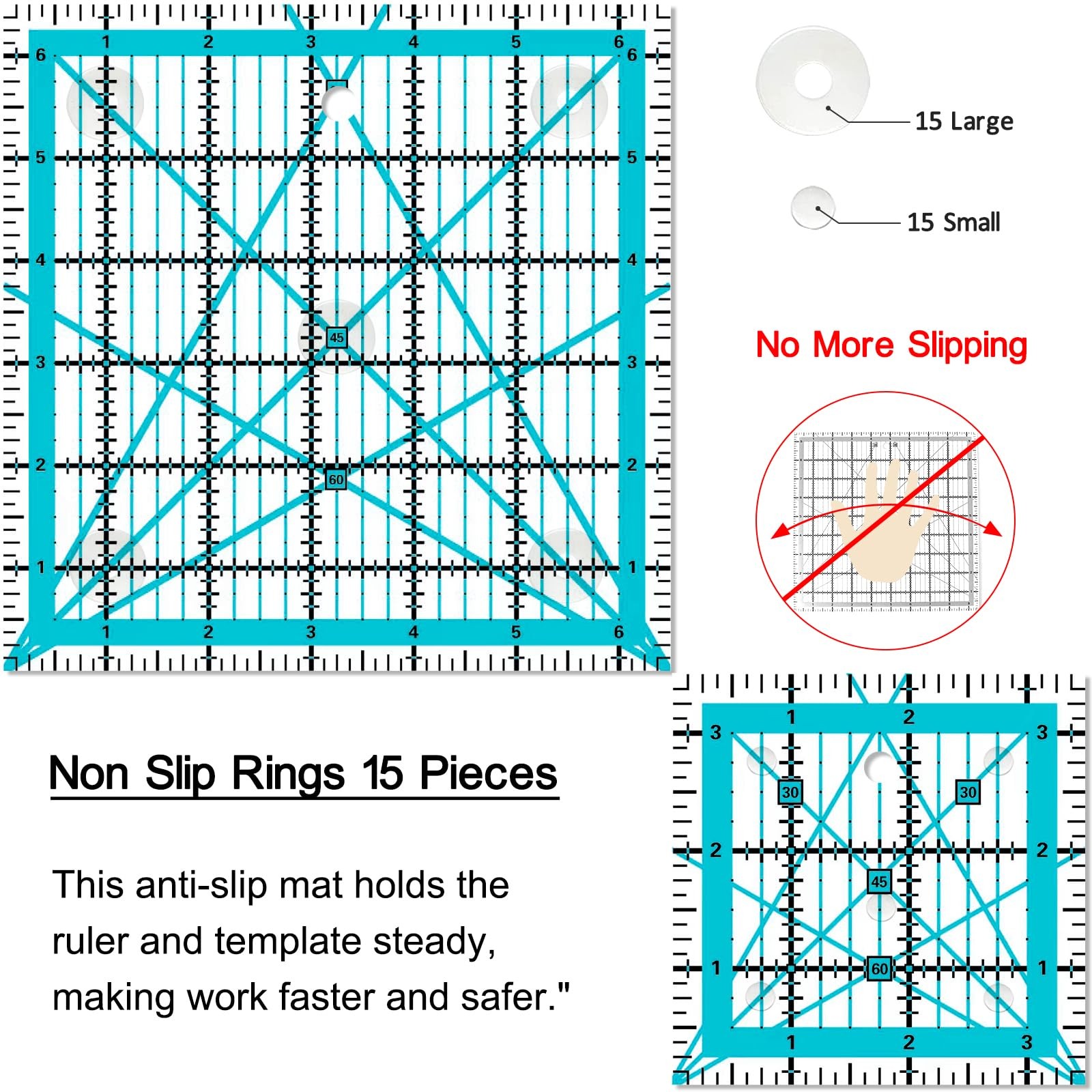 Quilting Rulers 4 Square Ruler Quilting Templates,Quilting Ruler Acrylic Rule…