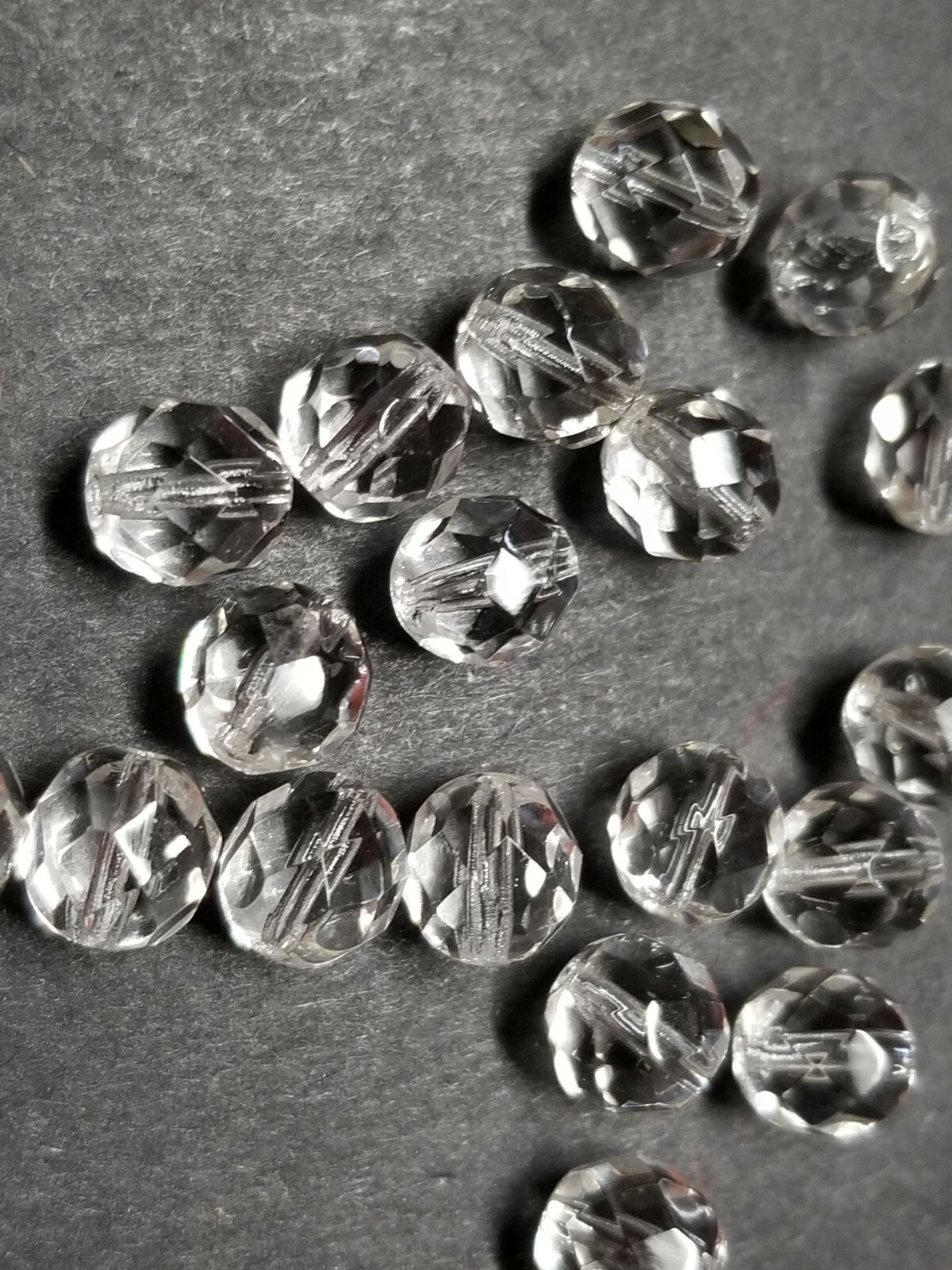 Preciosa Genuine Traditional Czech Round Faceted transparent beads, Crystal, 8mm