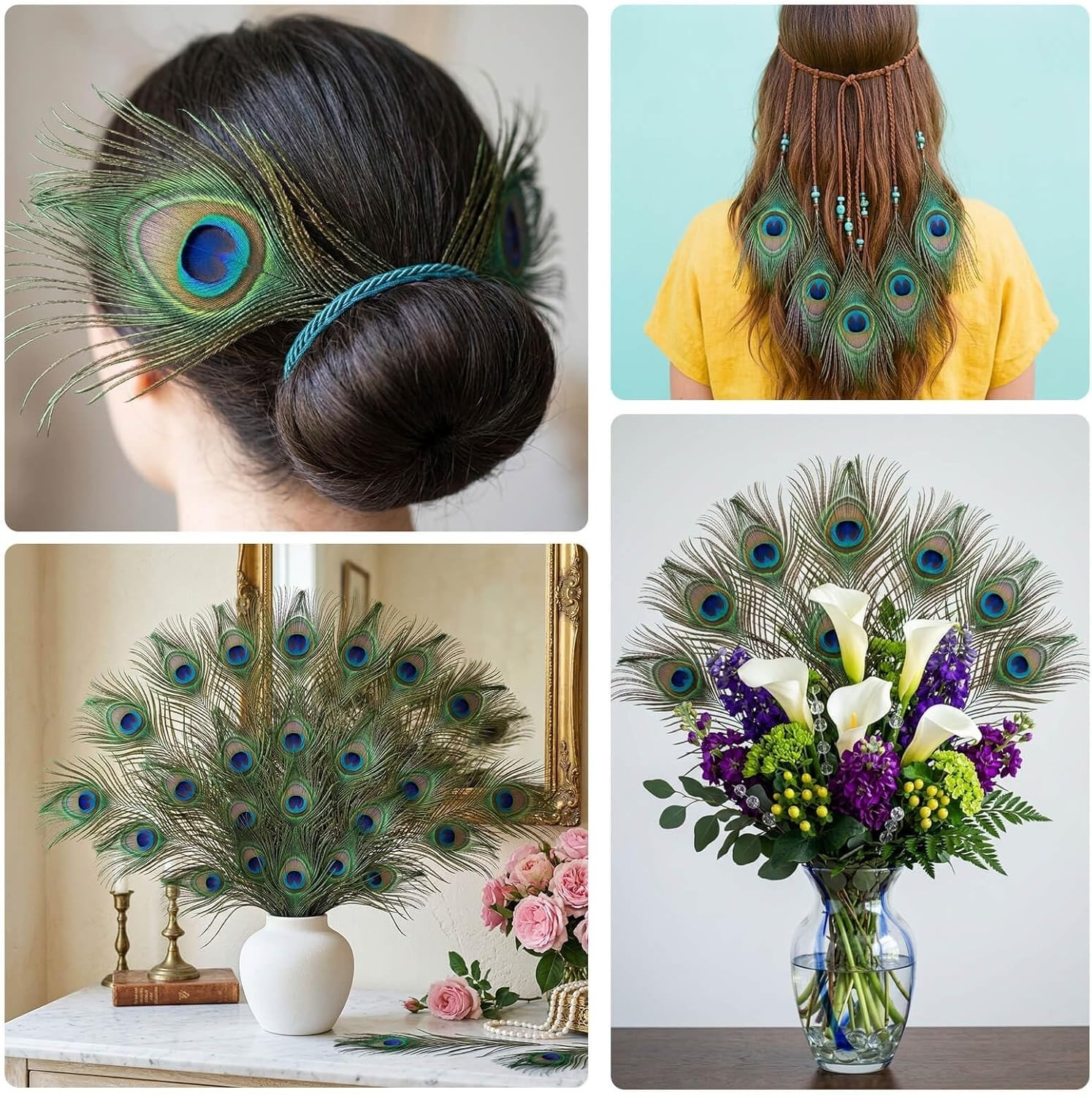 Cruelty-Free 30 pcs 10-12 Inch Peacock Feathers for Unique Party & Home Decor