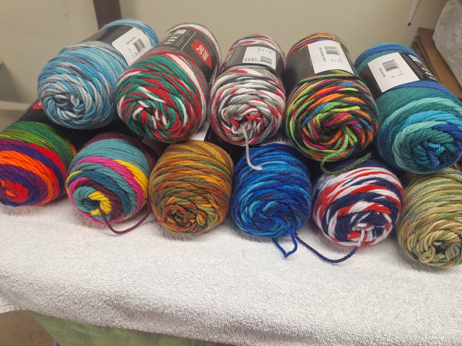 Red Heart Super Saver Stripe Yarn Clearance Royal Blue & Petal Pink More Colors