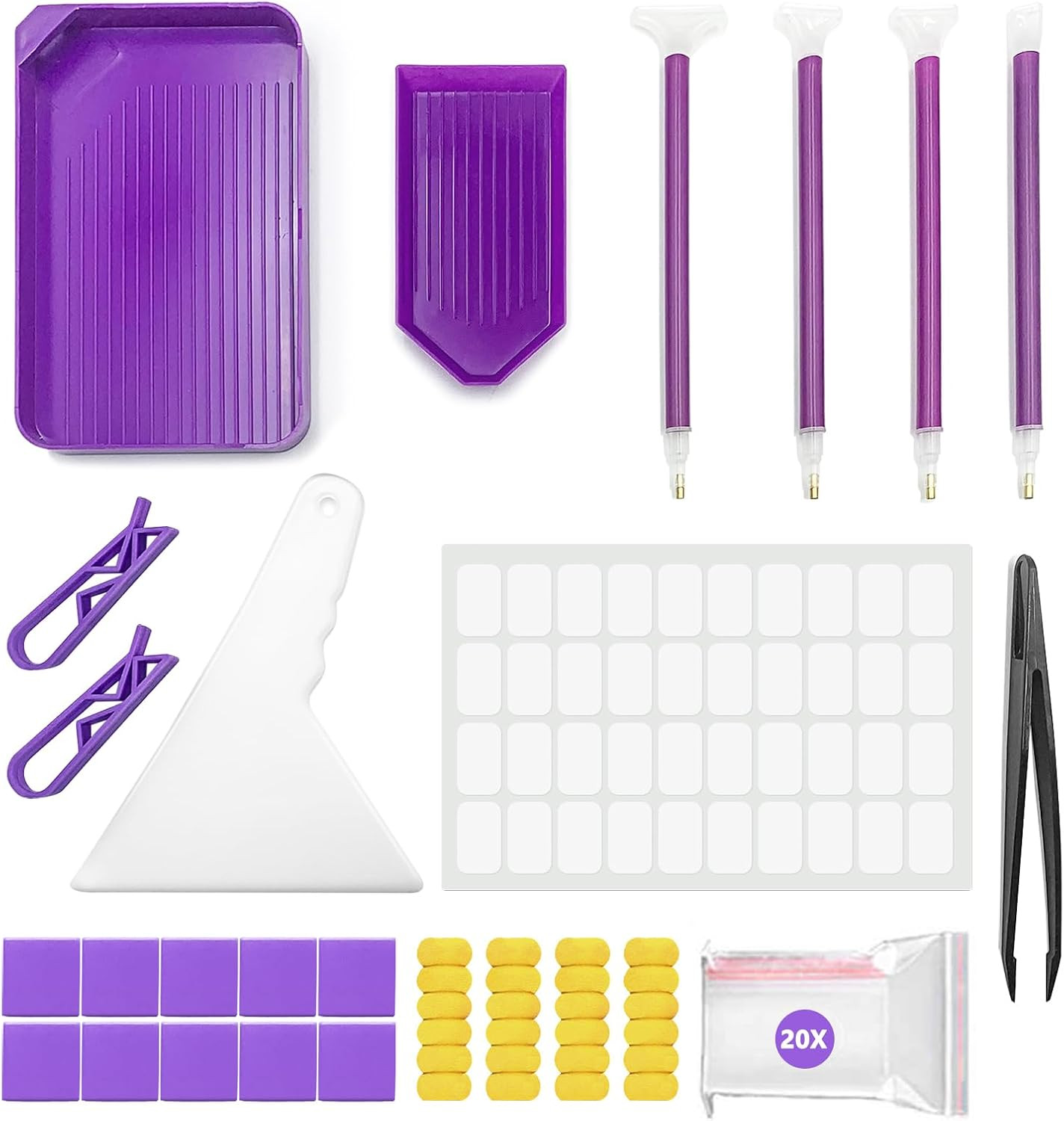 45Pcs DIY Diamond Painting Tools and Accessories Kit for Kids Adults