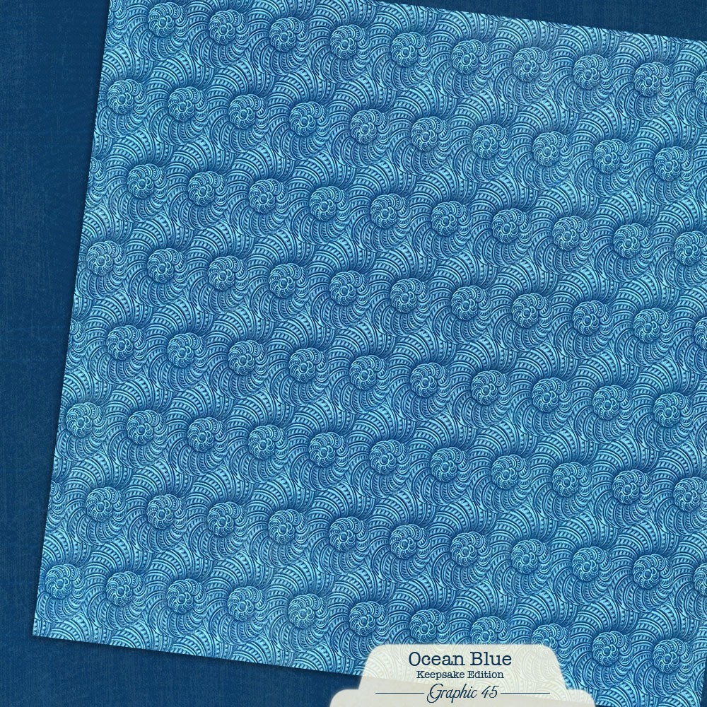 Graphic 45 OCEAN BLUE (12 Sheets) 12×12 Paper Collection *Keepsake Edition* Set