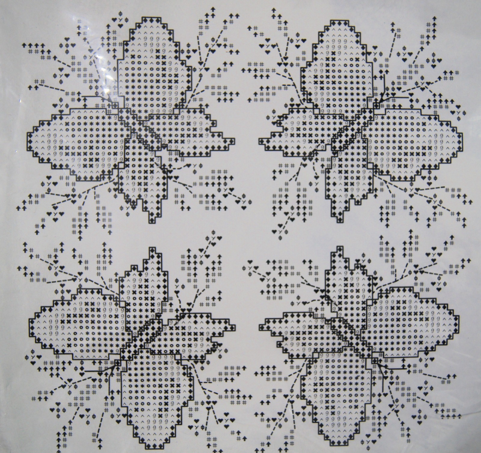 Herrschners® Purple Butterfly Quilt Stamped Cross-Stitch 6 Blocks 18″ X18″