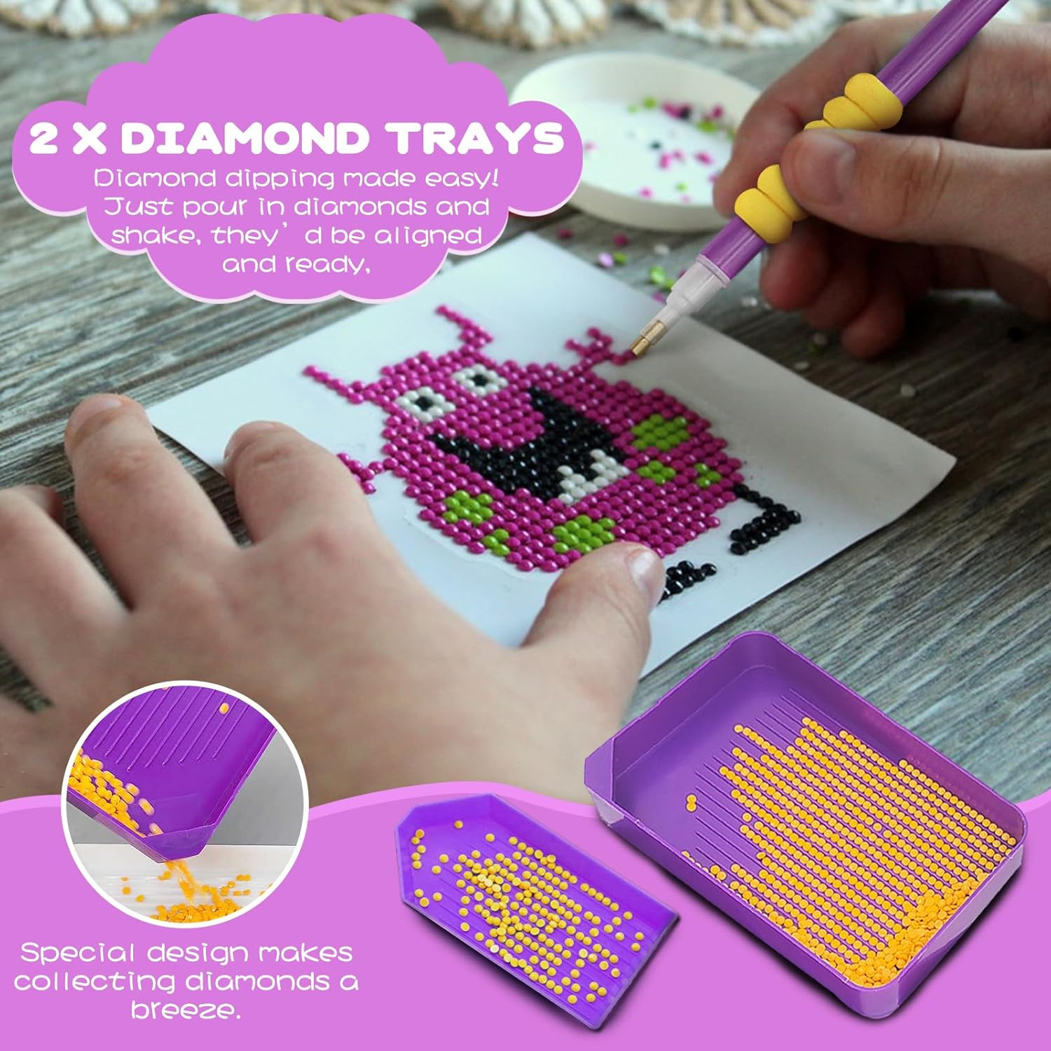 45Pcs DIY Diamond Painting Tools and Accessories Kit for Kids Adults