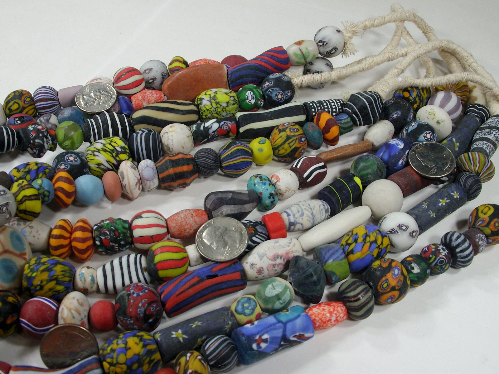 4 Strands 24″ India Handmade 2nd Quality Replica African Trade Beads (PO-9) ⭐