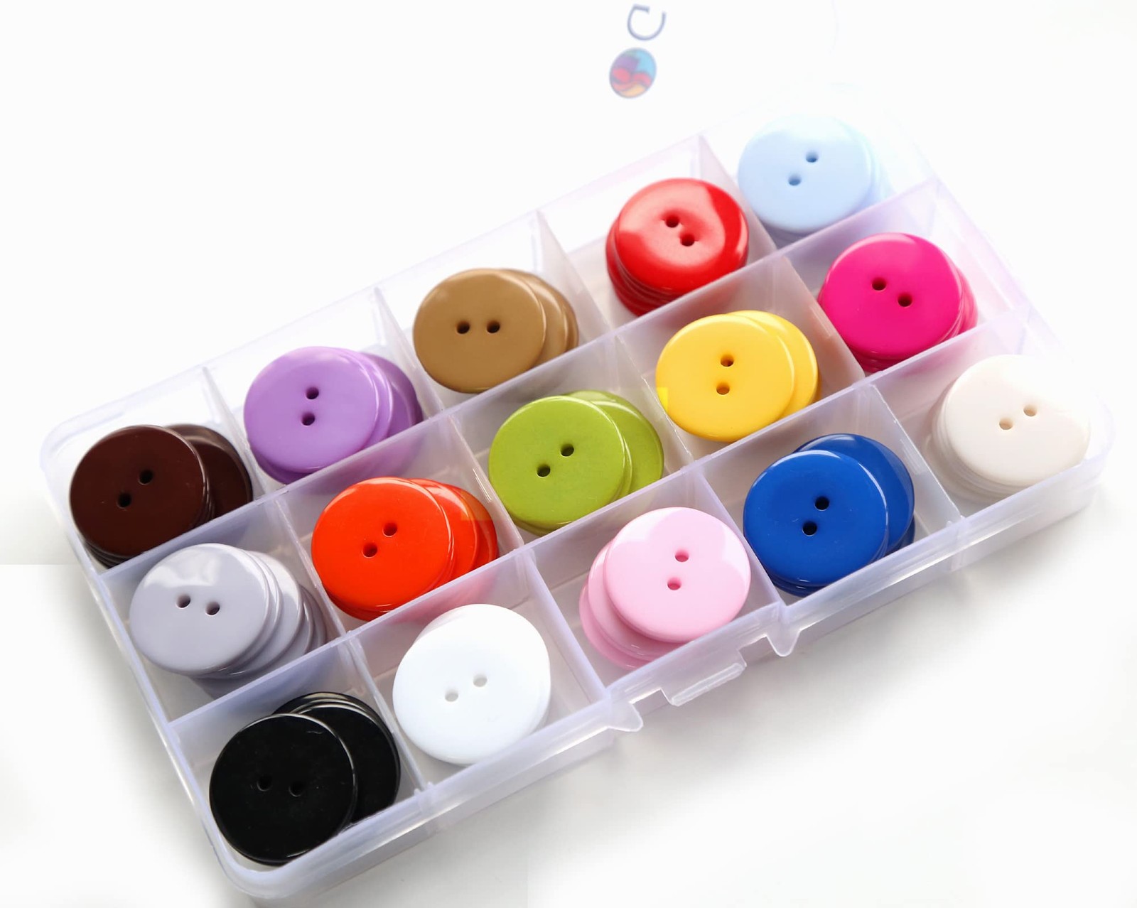 GANSSIA 1 Inch (25mm) 15 Colors Assorted Buttons 25 millimeters, Multicolors