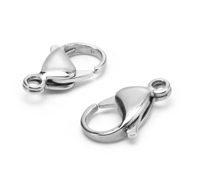 5pcs 316L Stainless Steel Lobster Clasp Hook Claw Clasp Findings 10/12/15mm TH3