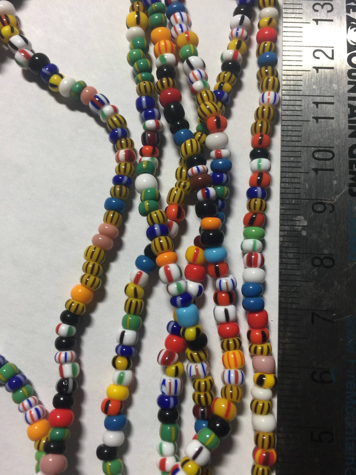 Czech 6/0 Stripe Picasso Seed Beads