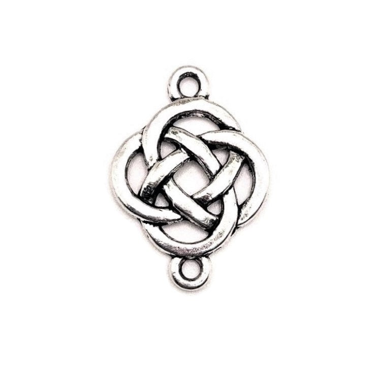 Silver Celtic Knot Connector Charms, 25x18mm – US Seller