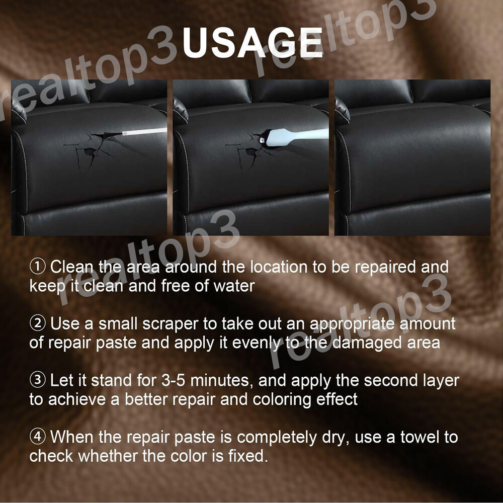 20ml* Advanced Leather Repair Kit Filler Vinyl DIY Car Seat Patch Sofa Rip Holes
