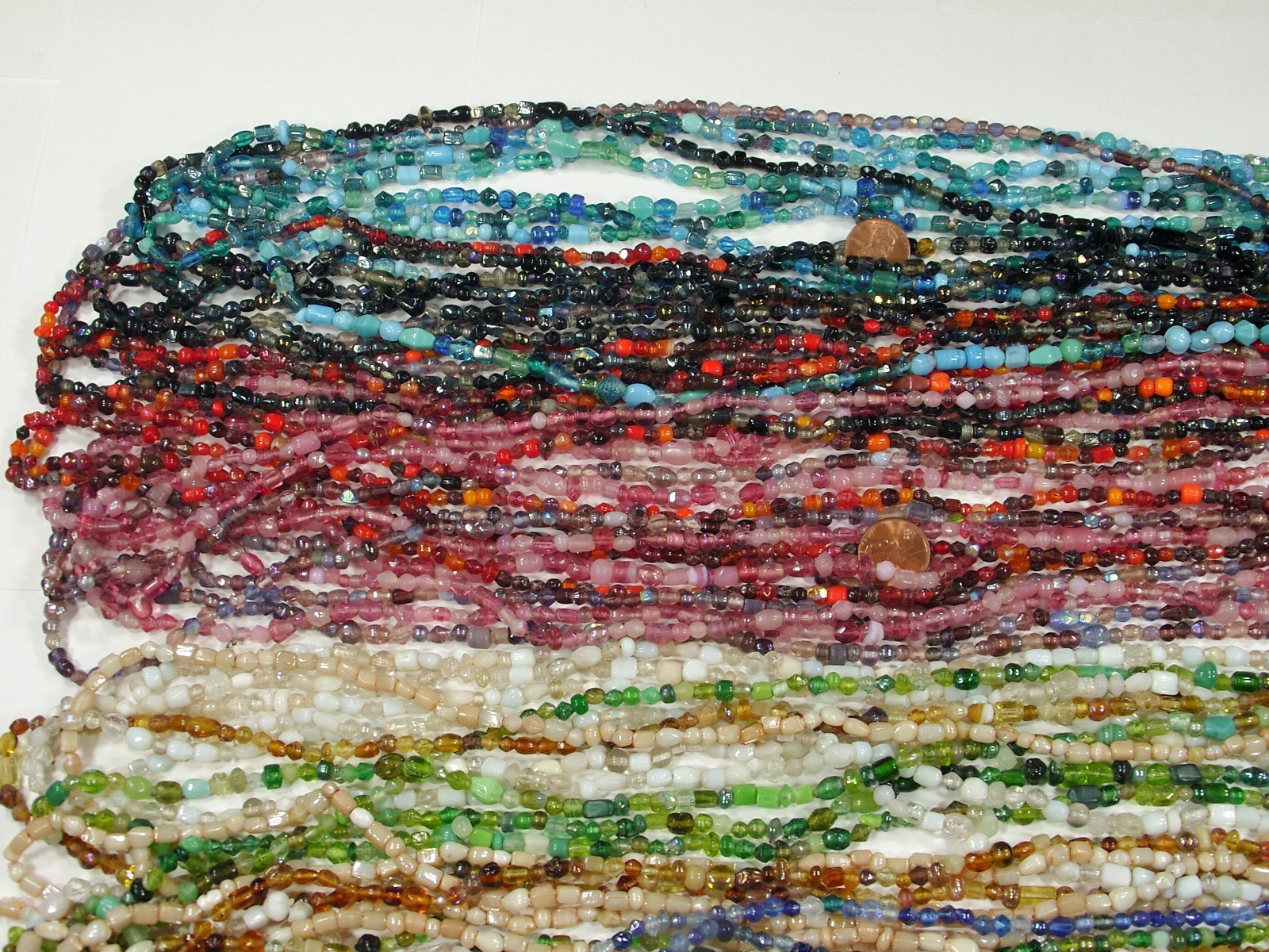 30 Strands 36″ India Handmade Assorted Color Glass Beads Wholesale Bulk (CT-60)