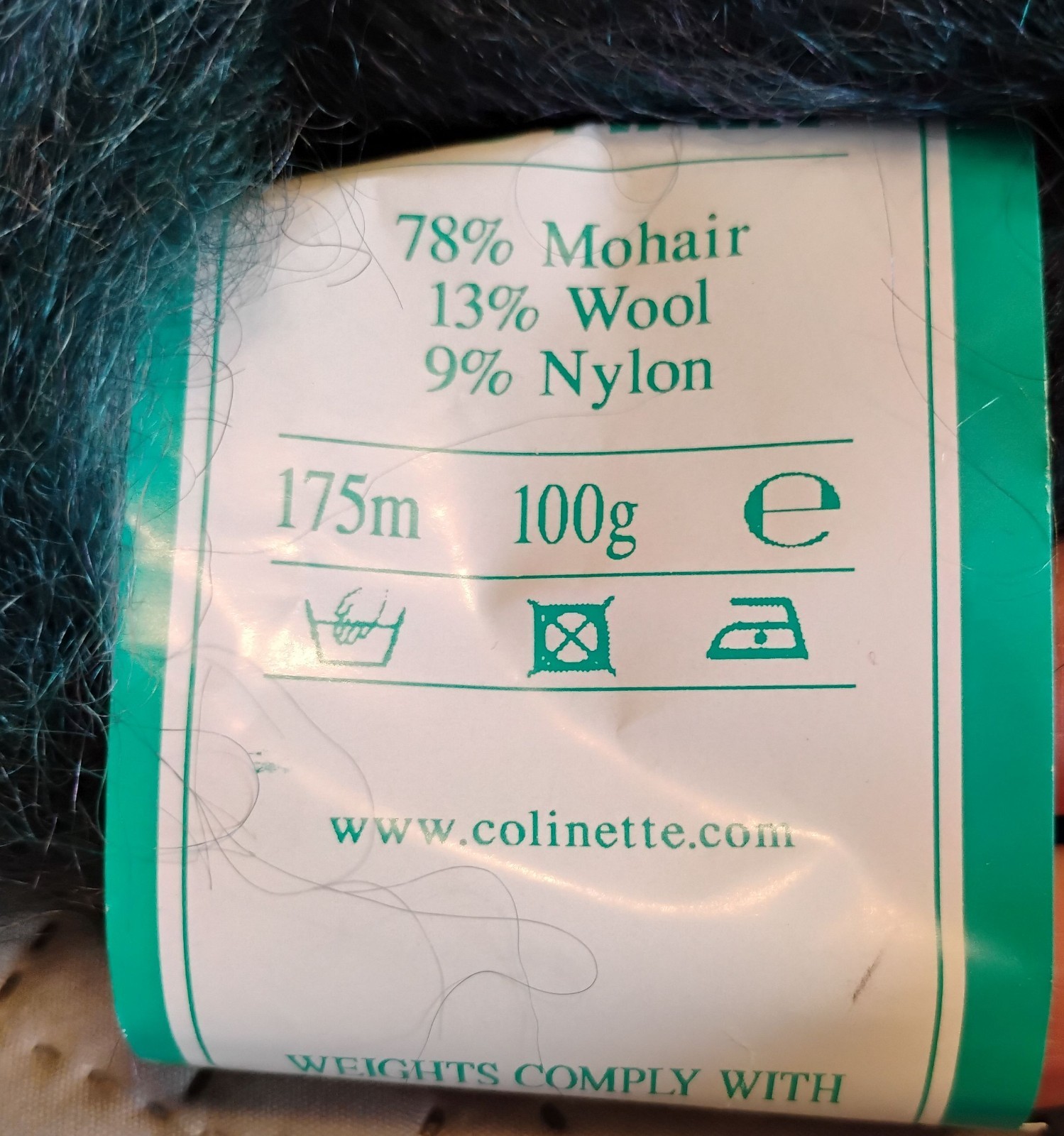 Colinette Mohair Yarn, 1 Skein Color Velvet Olive, 2 Skeins Color 58 Renaissance
