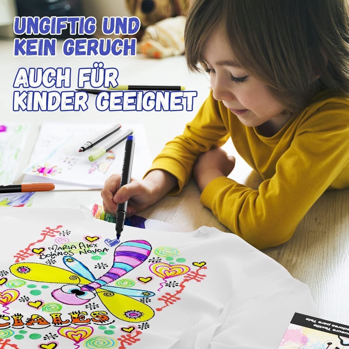 Fabric Markers Permanent Pens Paint Clothing Textile Dye T-Shirt Shoes DIY Set