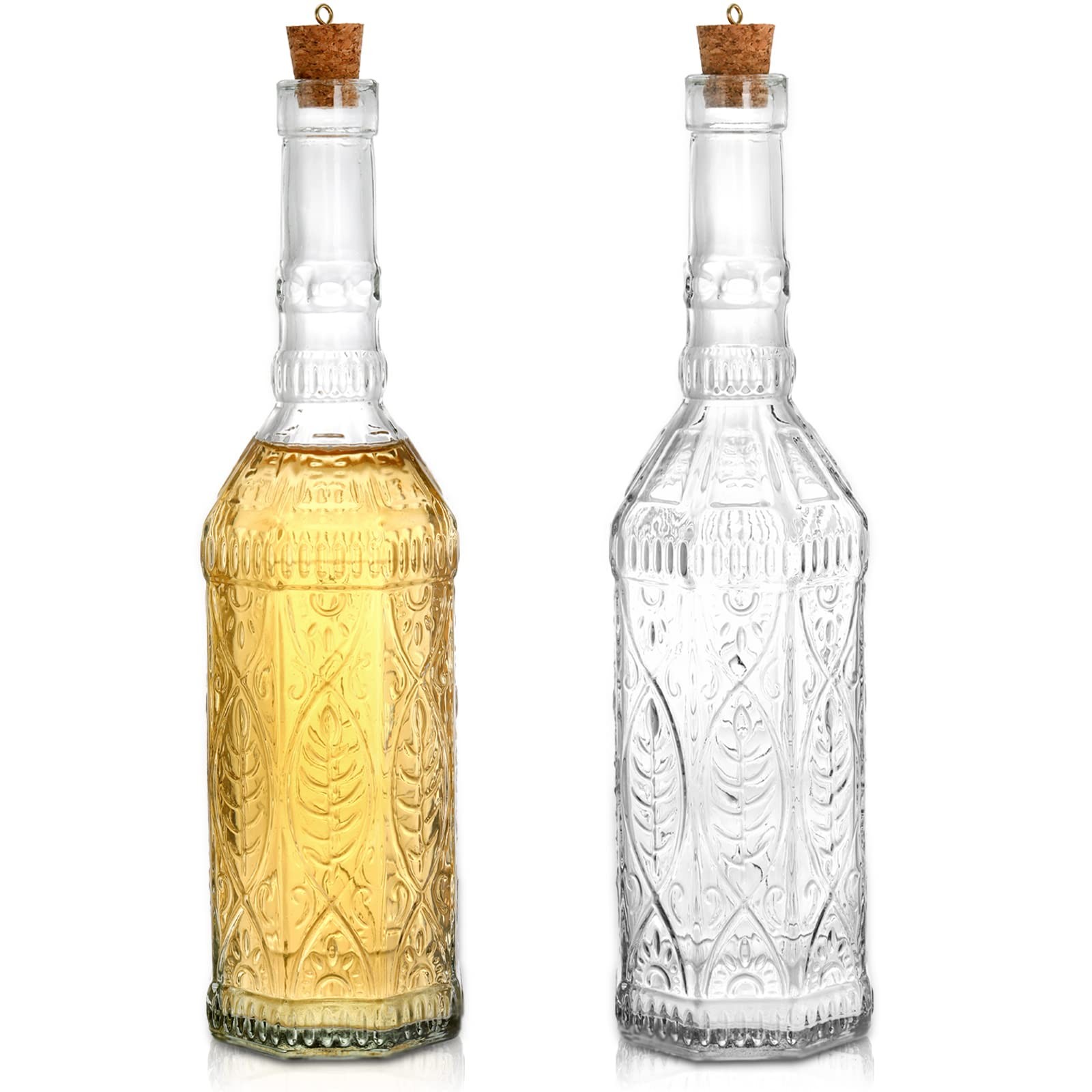 2 Pack Vintage Glass Bottles With Cork 24 Oz Decorative Glass Bottles Large Wine