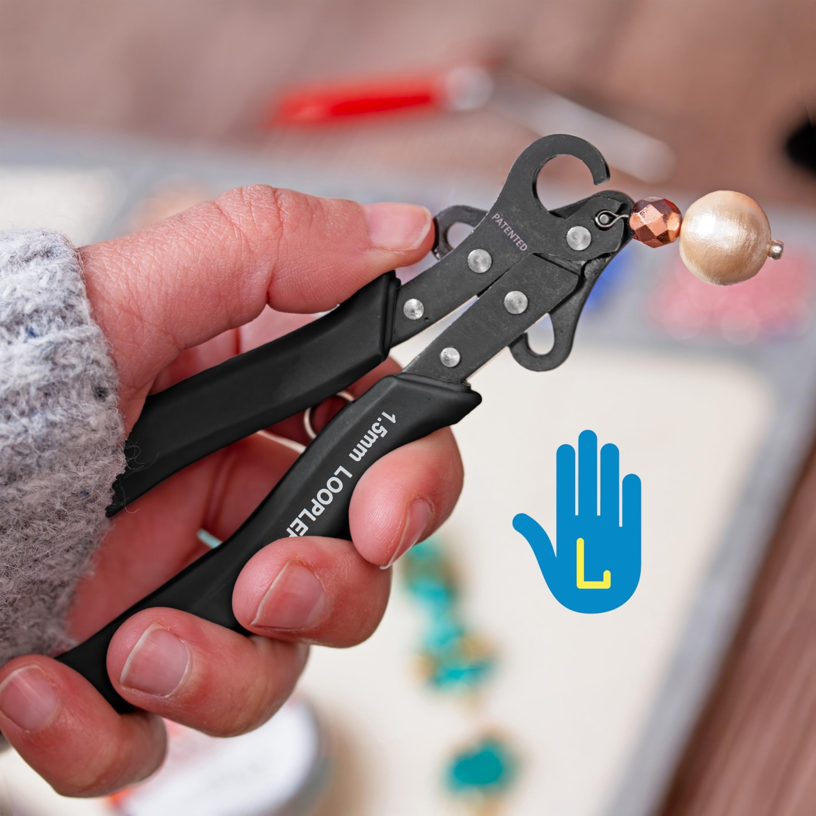 Left Handed 1.5MM Looping Pliers for Jewelry Making Comfortable Spring Action