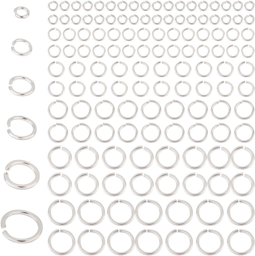 180pcs 925 Sterling Silver Open Jump Rings 3/4/5/6/7/8mm O Ring Jewelry Connecto