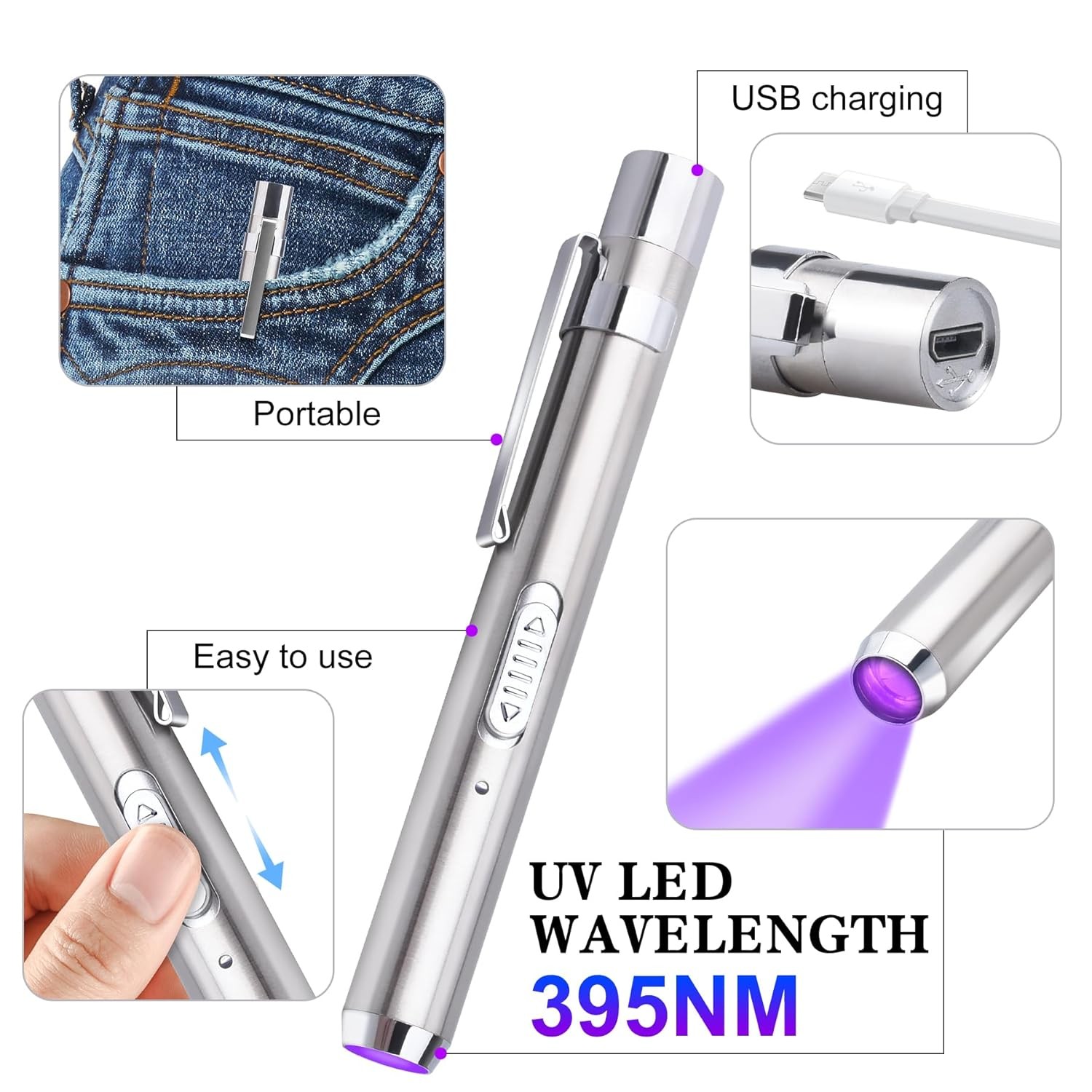 UV Resin Kit with UV Light 60g Glue for Jewelry, Plastic, Glass & Acrylic Repair
