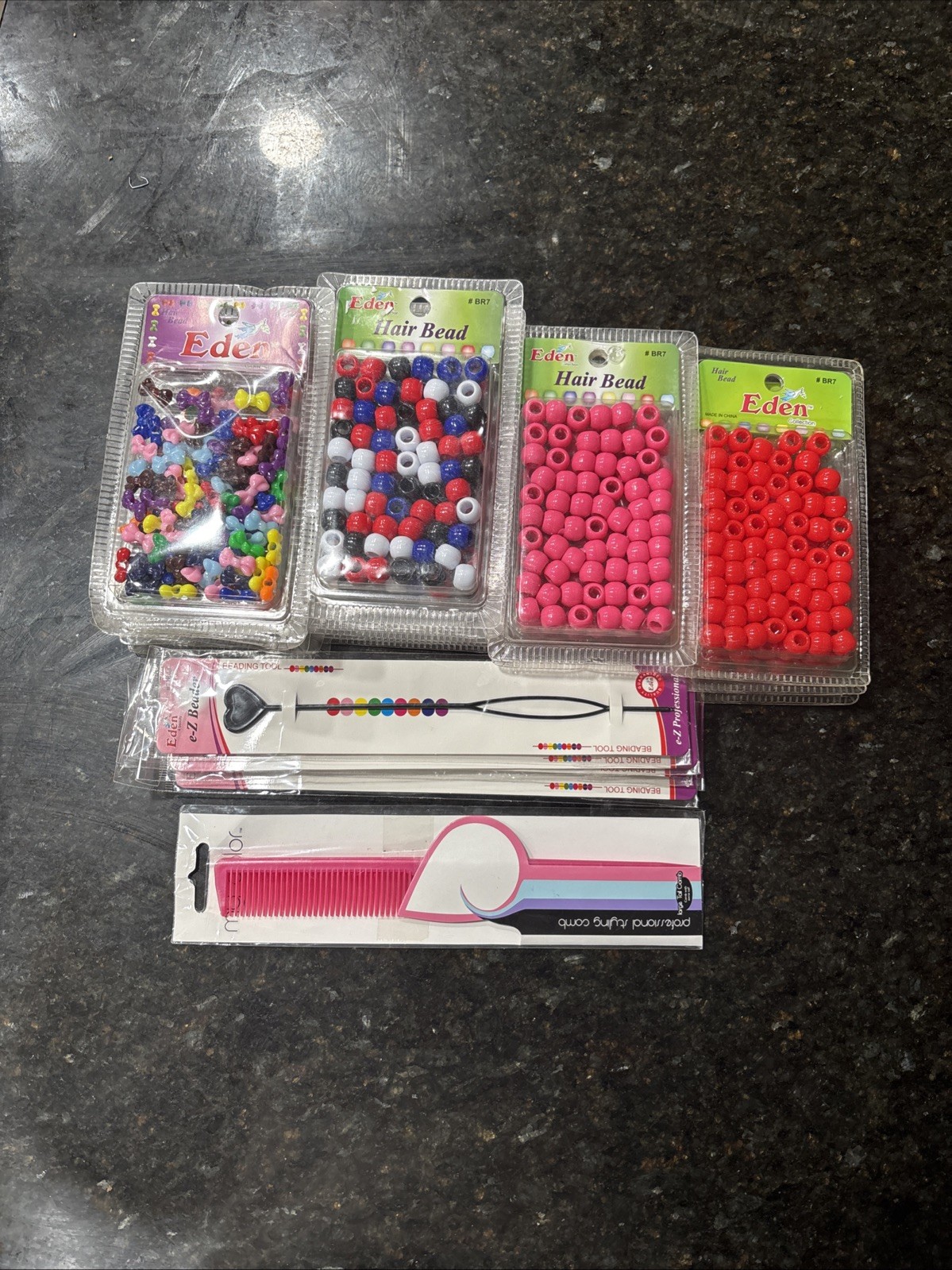 Big Package 24 Pieces Hair Bead(17)Beading Tool(6),professional Styling Comb(1)