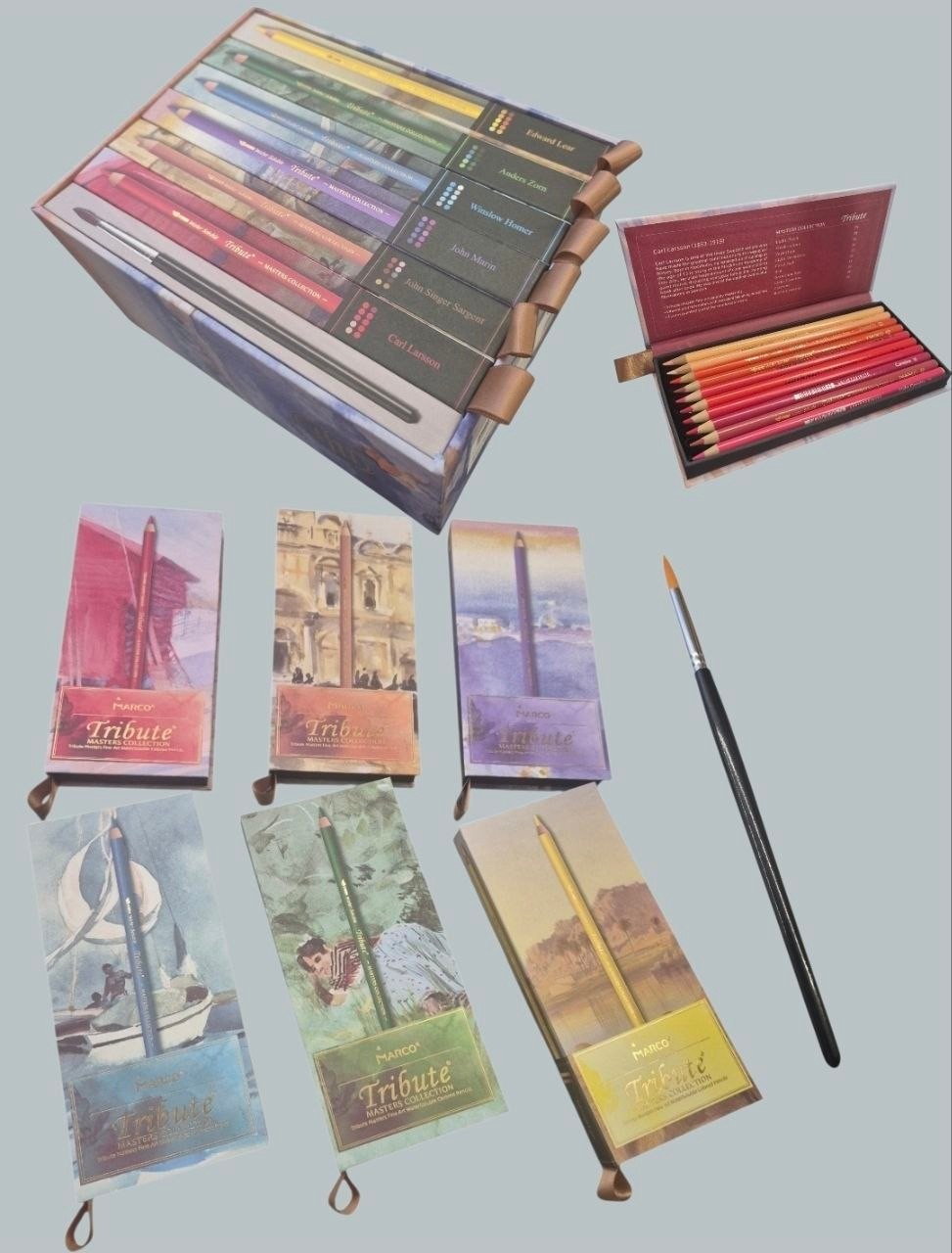 60 Professional Watercolor Colored Pencils Tribute Masters Collection Art