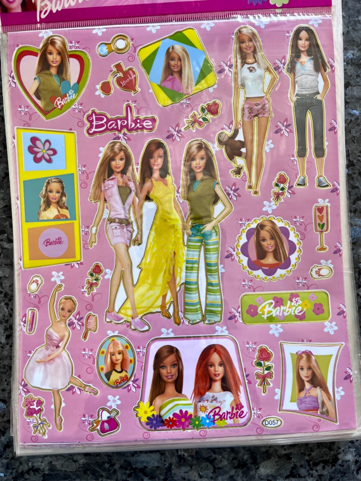 Lovely 10 Sheets of Barbie & Things Stickers 8″ X 10″ Sheet Pink