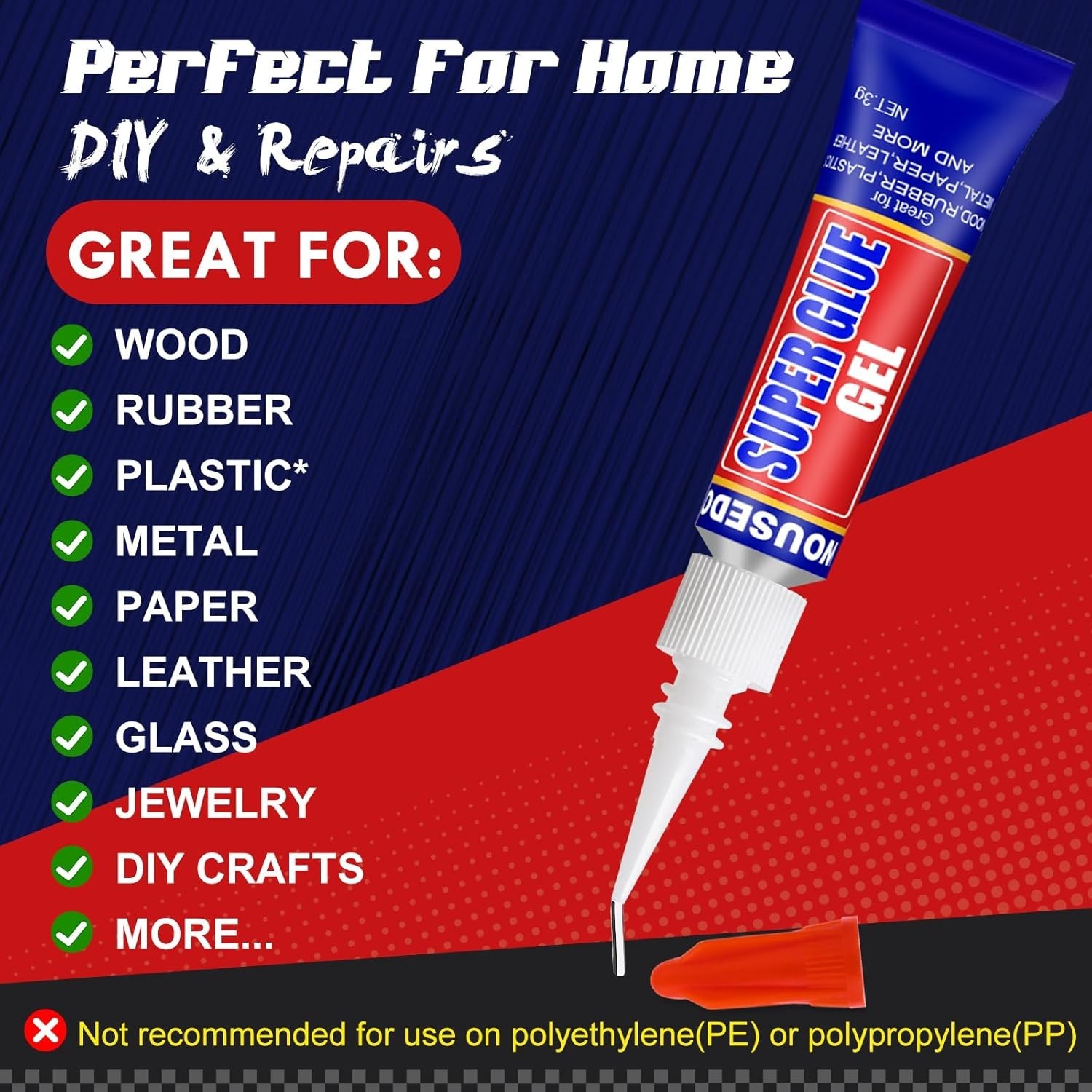 All-Purpose 12-Pack Super Glue Gel – High Viscosity for Strong, Seamless Bonds
