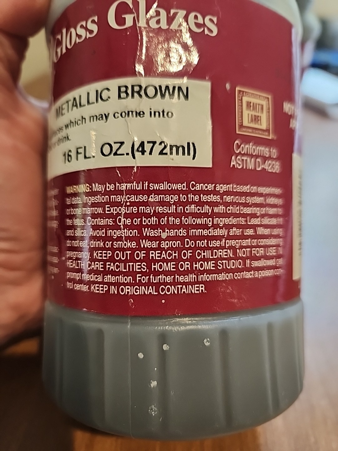 Amaco Low Fire Gloss Glaze – LG- 32 – Pint – Metallic Brown (Not Foodsafe)